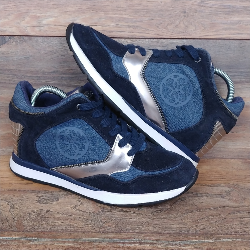 GUESS Liela Demin Wedge Sneakers